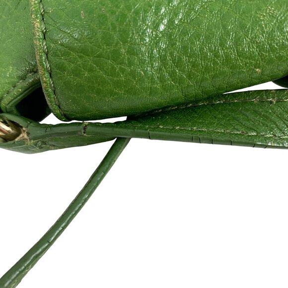 Michael Kors Crossbody Bag, Small, Green w/ Gold Buckle & Hardware, Adjustable - Picture 11 of 16